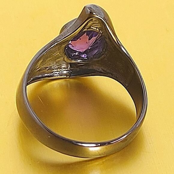 Natural Not Enhanced Amethyst Ring 925 Sterling Silver Size 8 - Picture 6 of 8